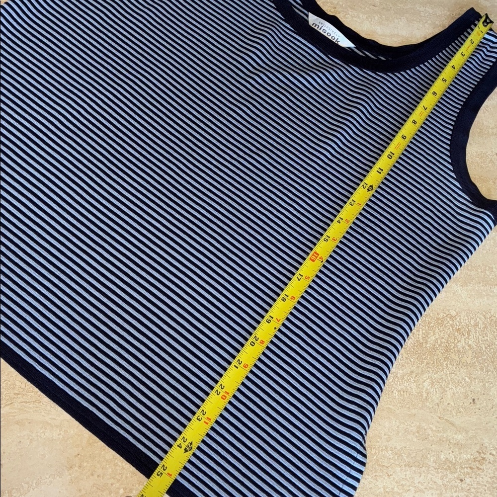 Misook striped knit tank, Women's XL Blue & White, split sides. EUC - Picture 12 of 15